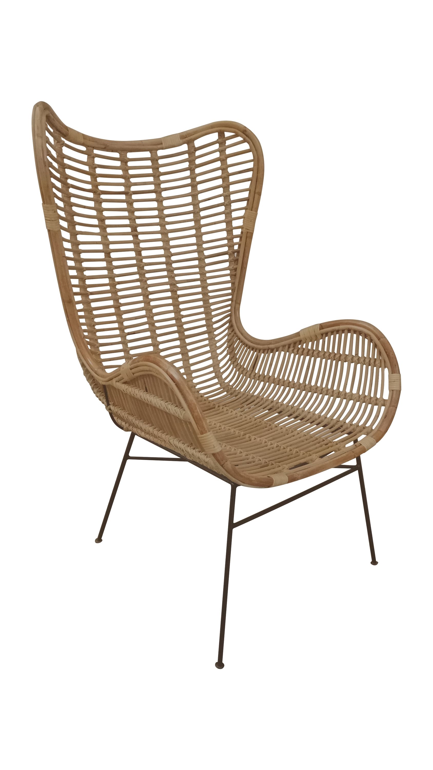 Sessel Rattan natur Relaxchair Relaxsessel Wohnzimmerstuhl Sessel Stuhl