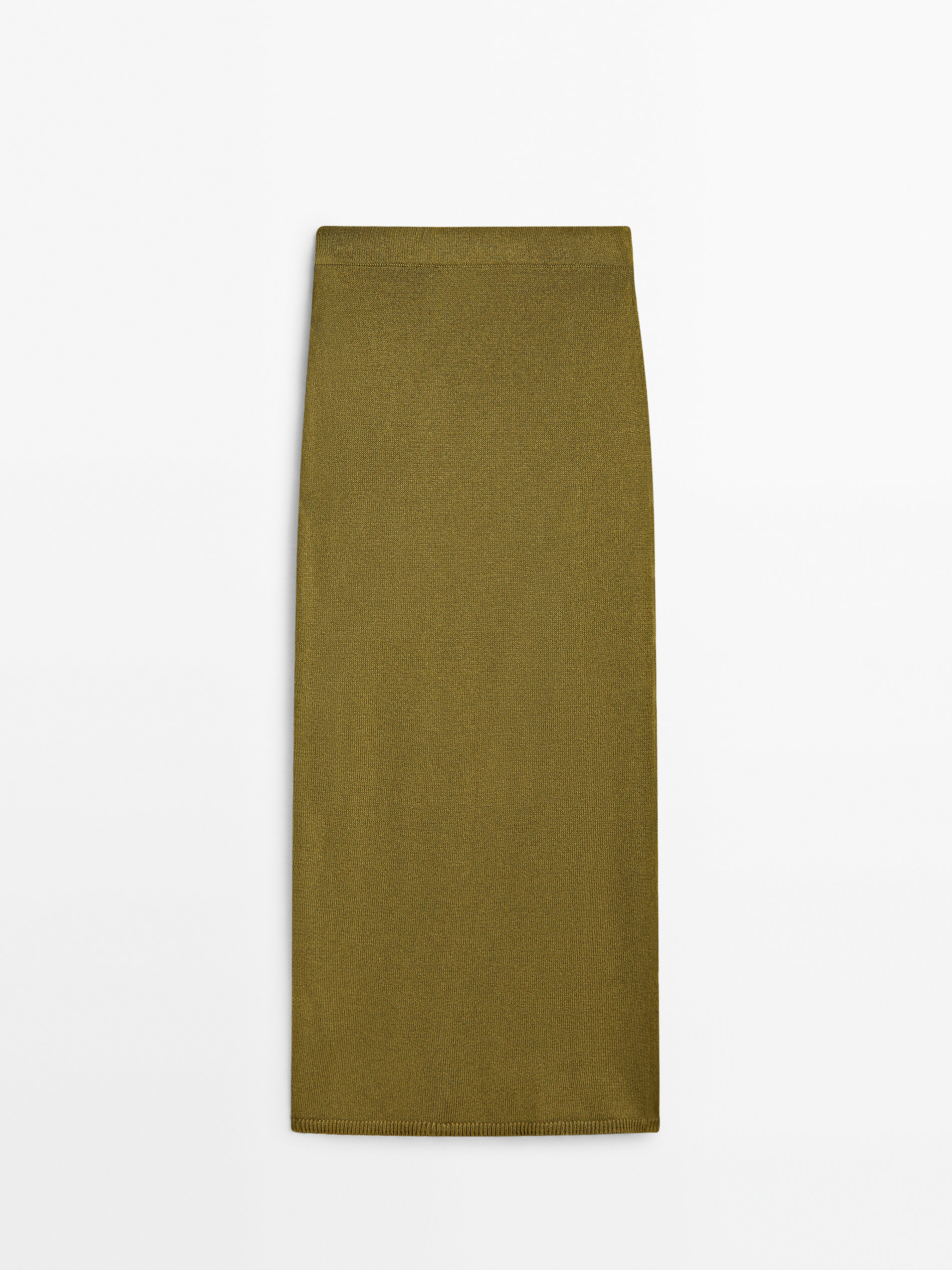 Saia de tricô com nó lateral - OLIVE