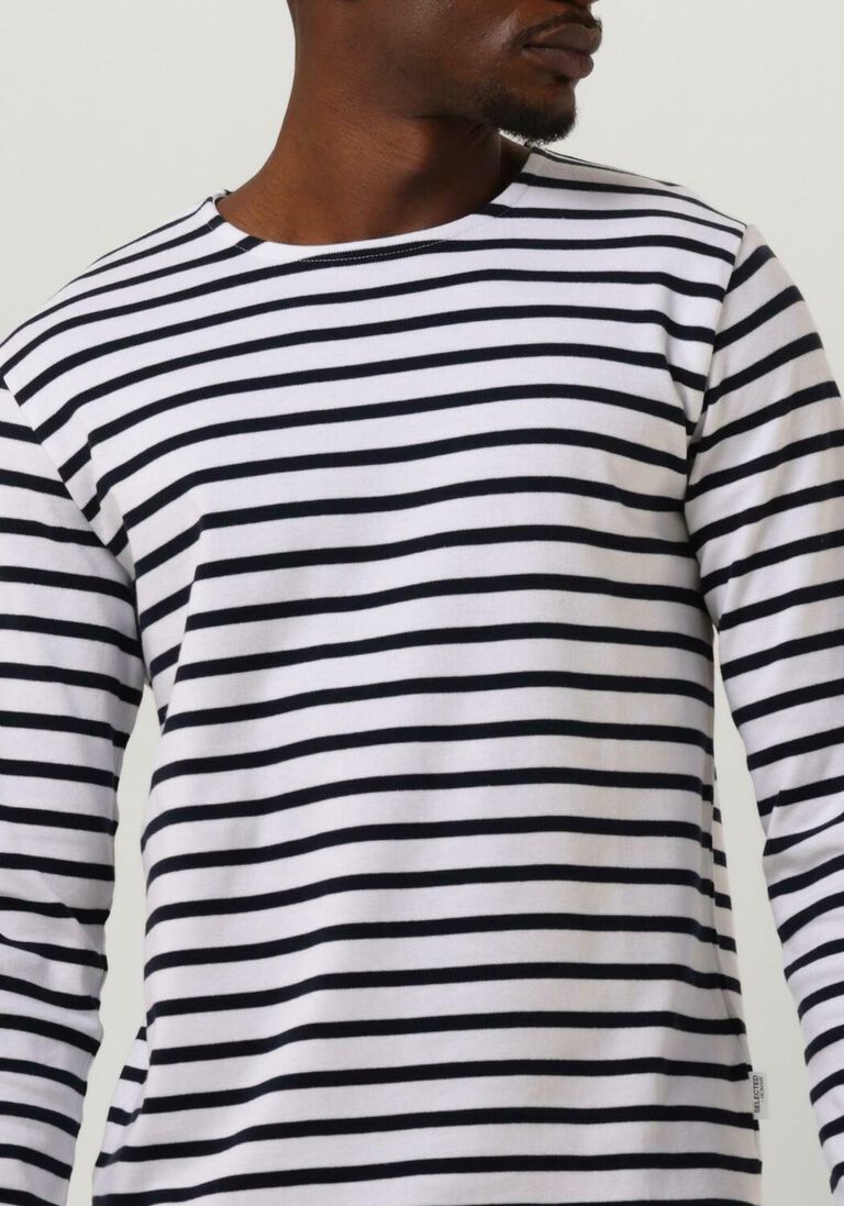 SELECTED HOMME witte selected homme  slhbriac stripe ls o-neck tee