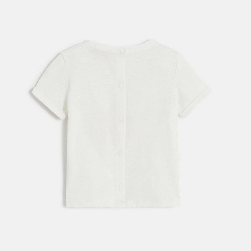 T-shirt bébé fille blanc à motif orange naissance Catimini Blanc