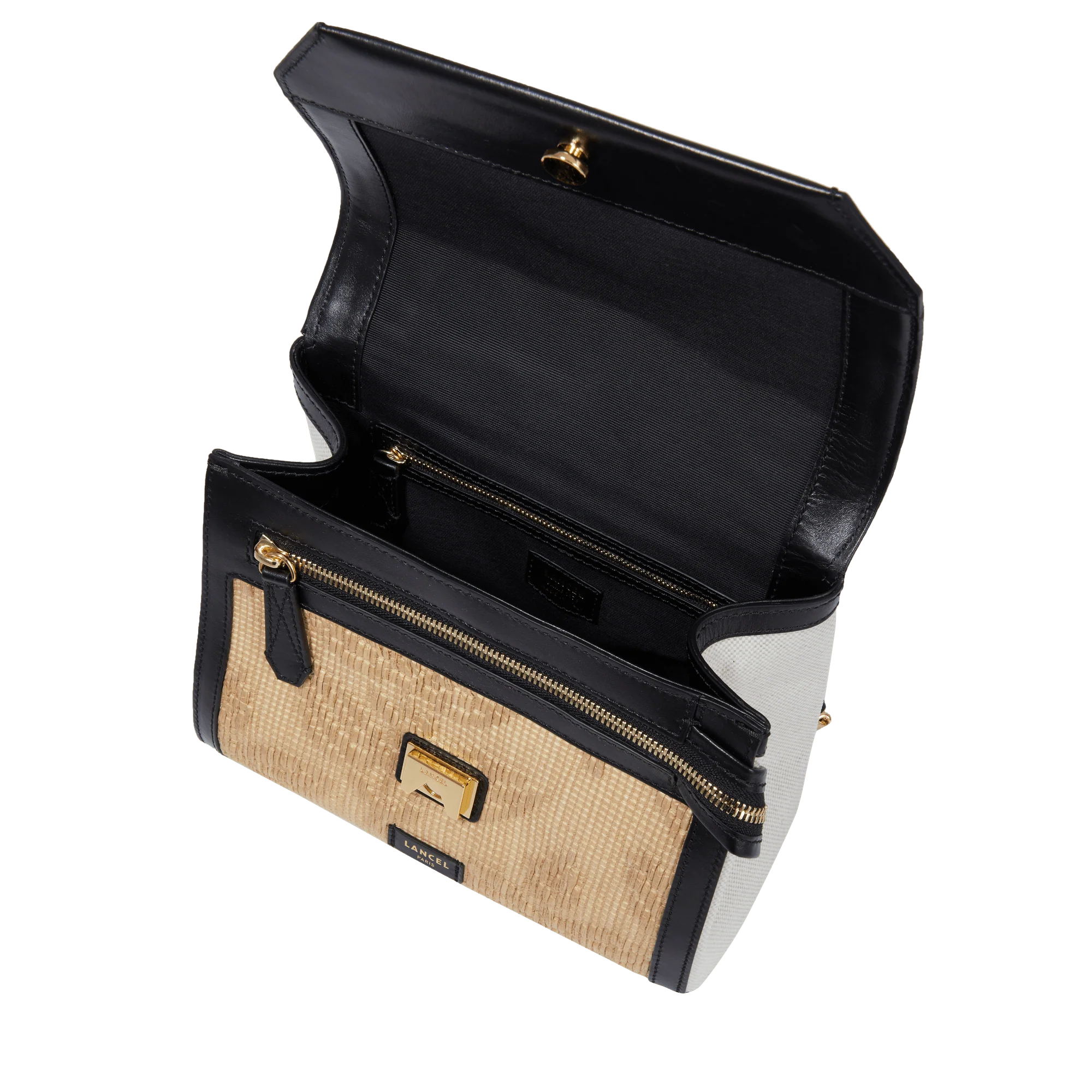 M flap bag Ninon de Lancel-Naturel/Noir