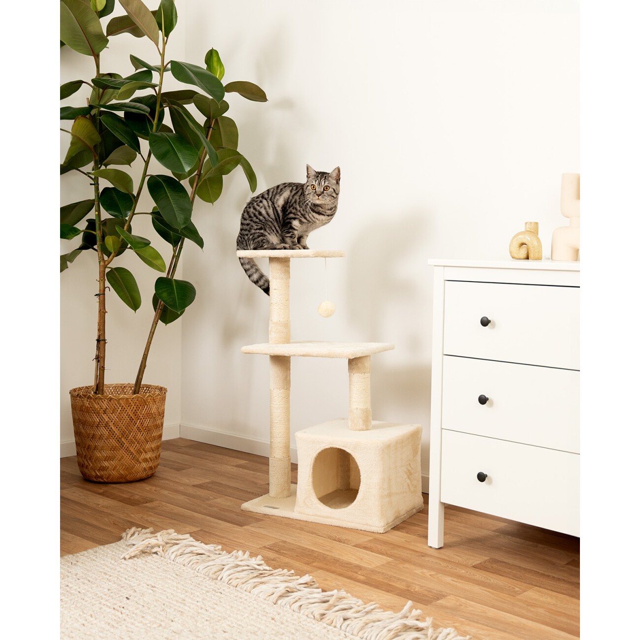 Lionto Kratzbaum Höhe 85 cm beige