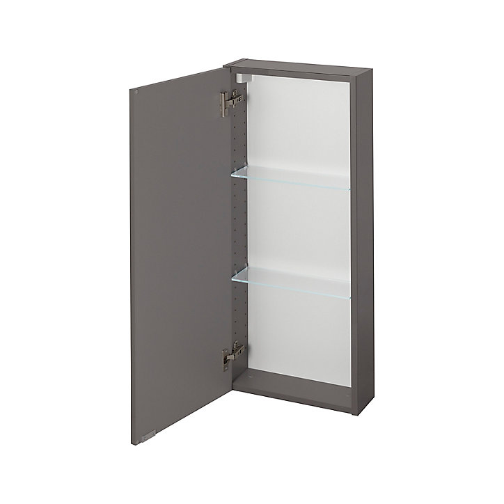 Armoire de salle de bains faible profondeur GoodHome Imandra gris taupé L.40 x H.90 x P.15 cm