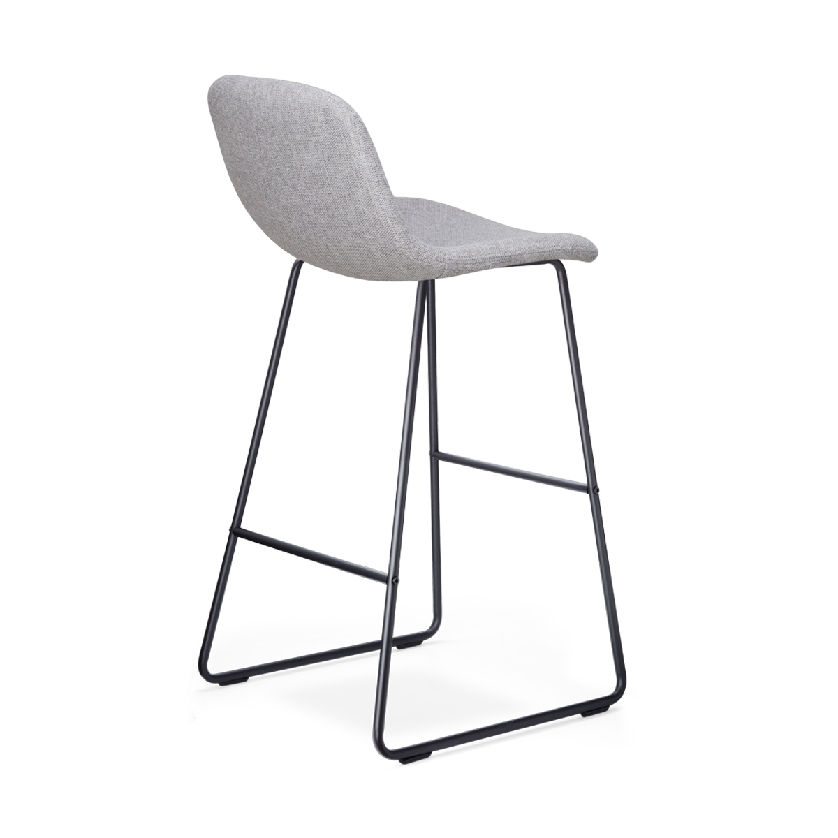 Barkruk Nino-Mats lichtgrijs - zwart - 75 cm - set van 2