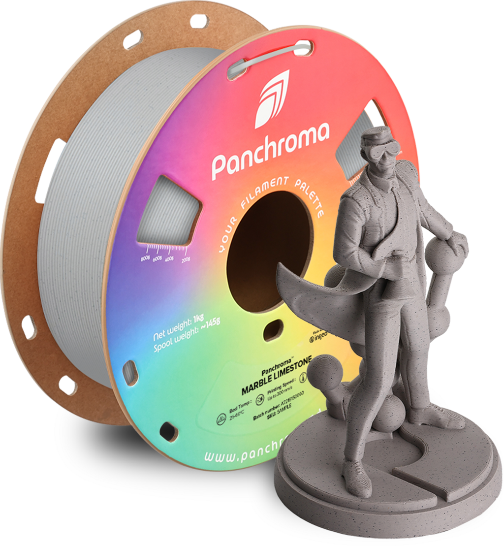 Polymaker  Panchroma™ PLA Marble Limestone, 1,75 mm / 1000 g    Stein-Optik in Limestone für einzigartige 3D Druckkunst