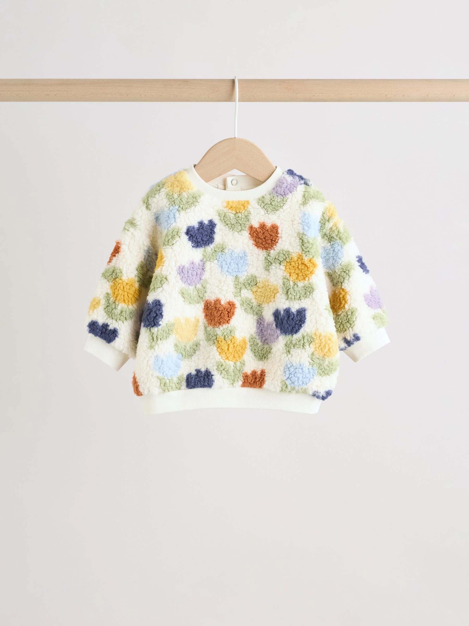 Crème/paarse tulp - 2 -delige Set van Fleece Tops en Leggings voor Baby''s (0mnd-2jr)