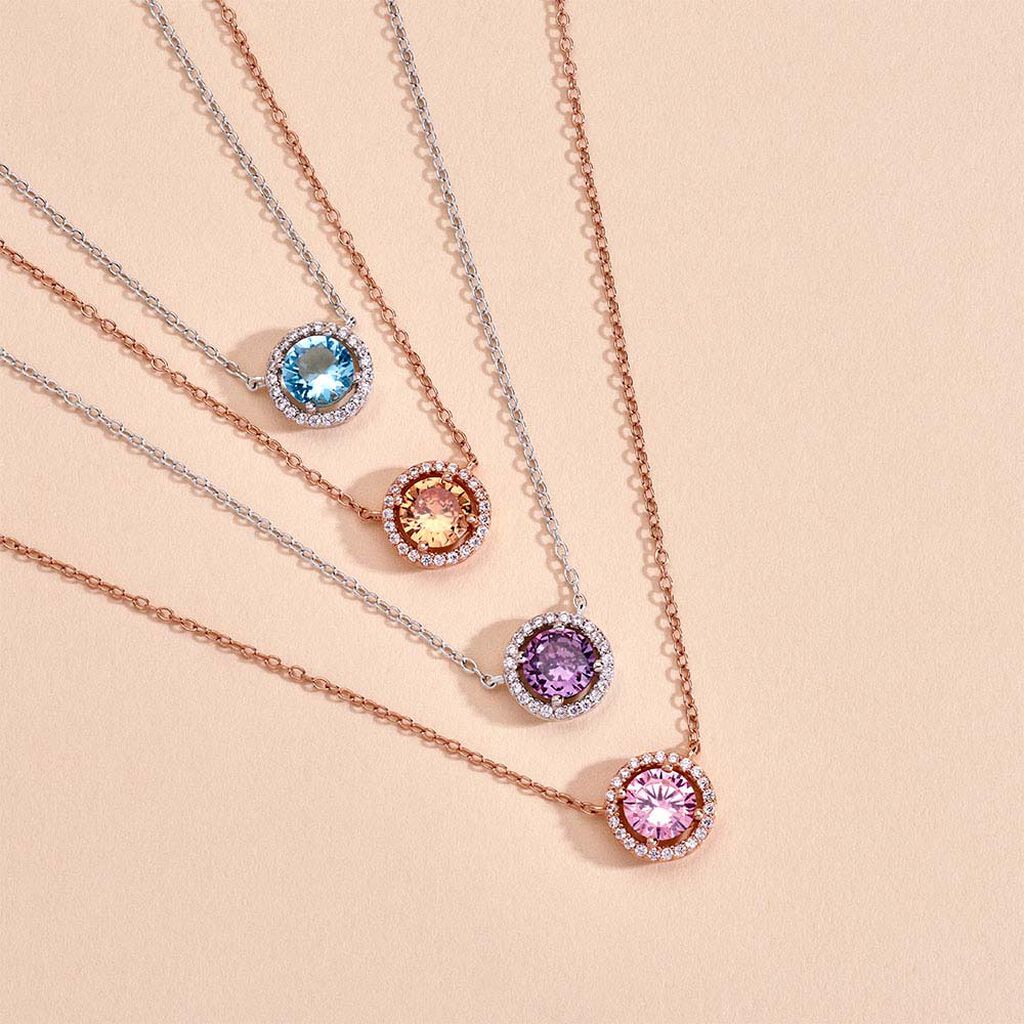 Collier Rio Copacabana Argent Rose Oxyde De Zirconium