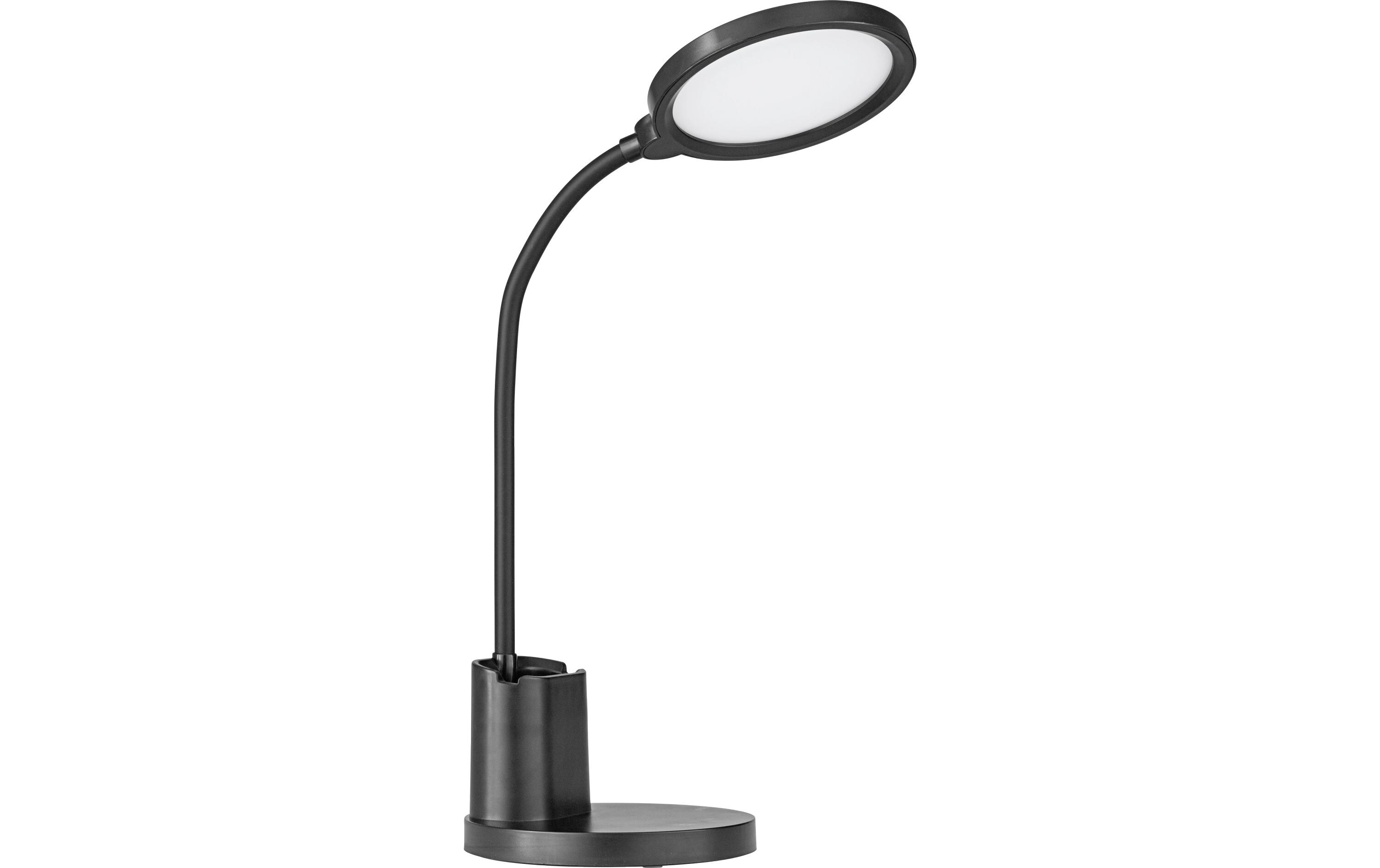 Tischleuchte BROLINI LED 2.1W 2700-6500K SchwarzModerne LED-Akkutischleuchte mit flexiblem Hals und Stifthalter für Büro und Homeoffice
