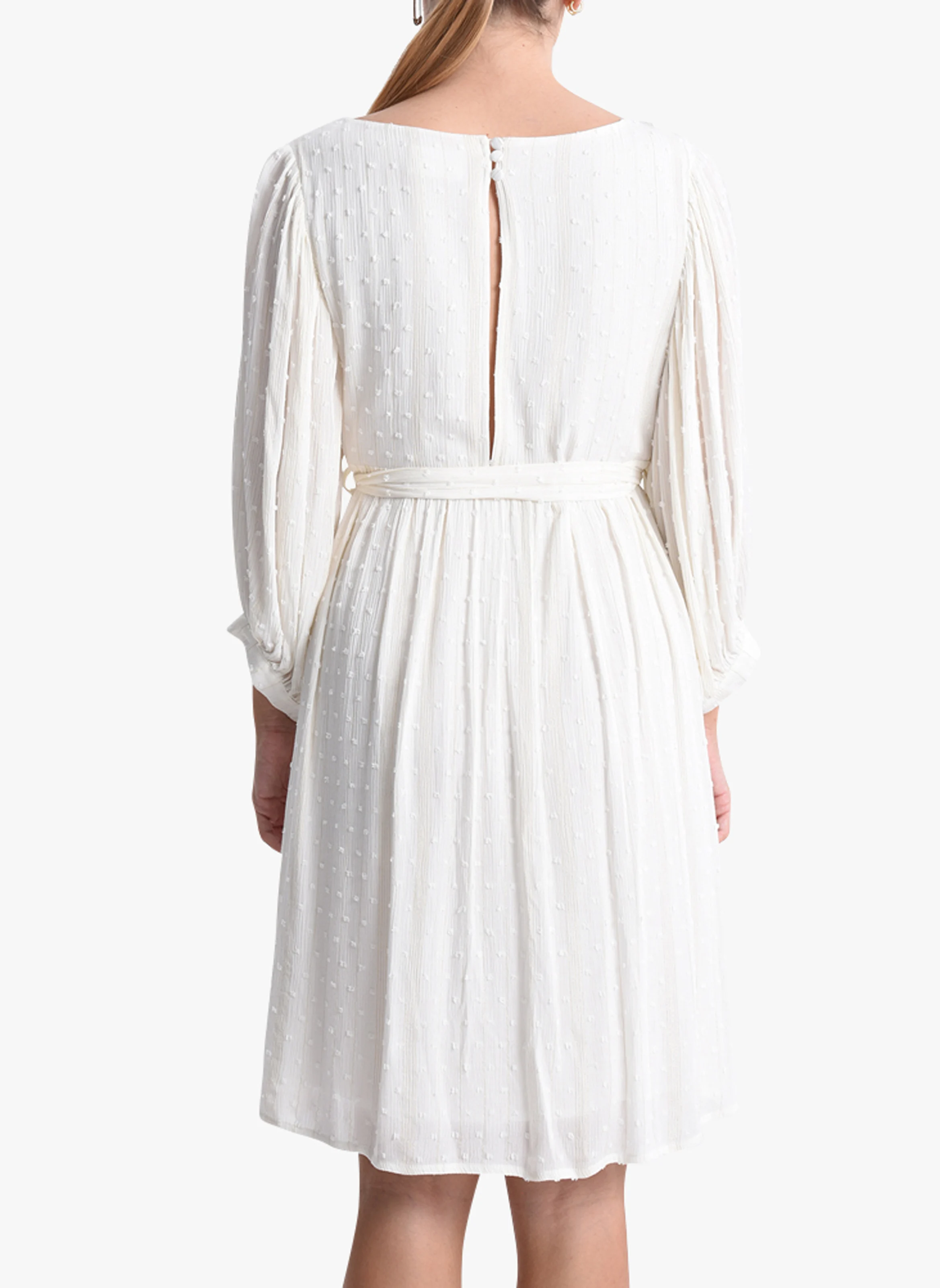 Robe courte en plumetis| Blanc