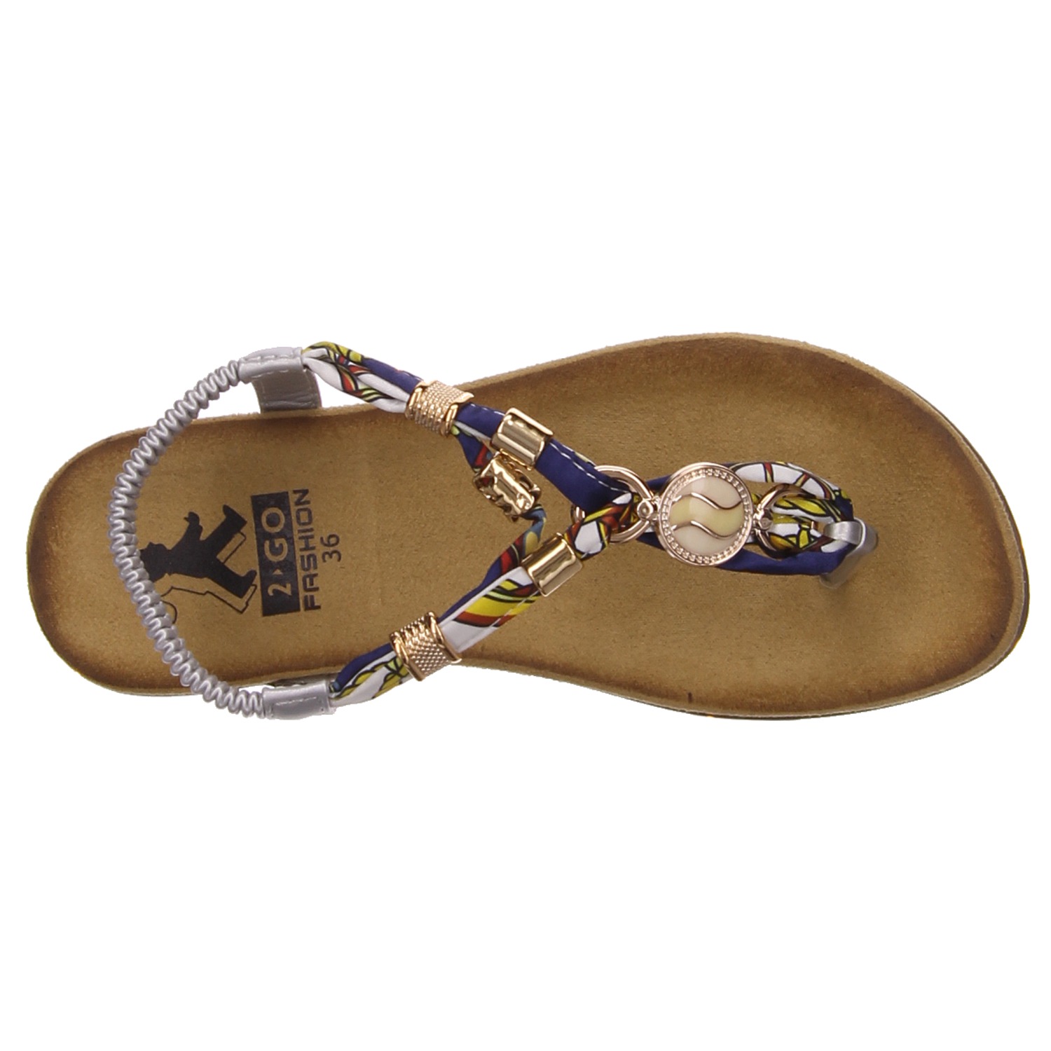 2 Go Shoe Zehentrenner gold/silber/bronce