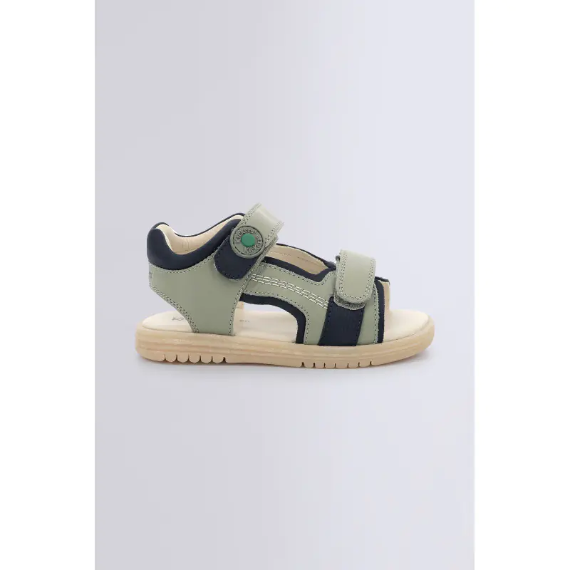 KICKGALACXO KAKI MARINE SANDALES Cuir Garçon