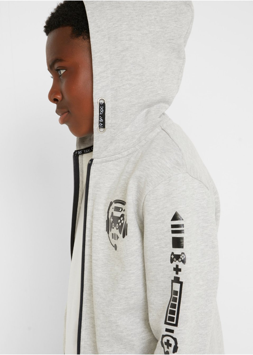 Gilet sweat-shirt garçon à capuche en coton