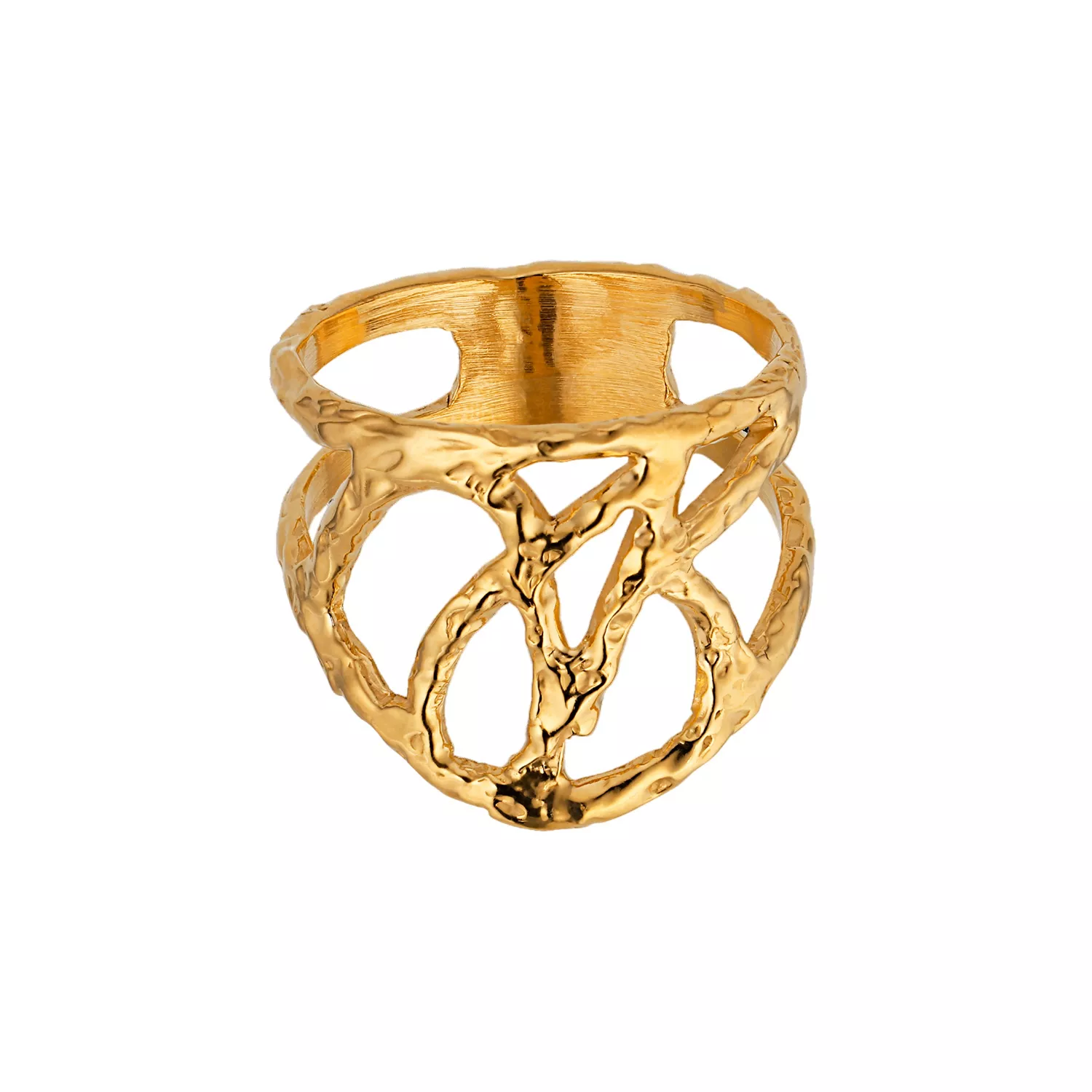 Jane Kønig Flet Medium Ring 18 kt. Forgyldt Sølv JKR-SS23-G_50