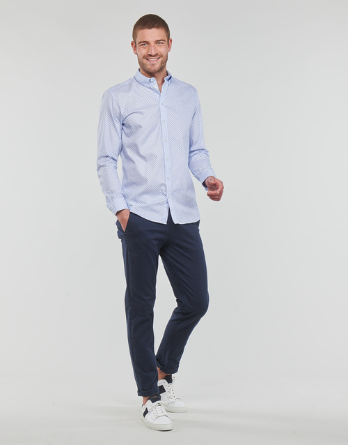 Selected - ETHAN MICRO MOTIF SLIM FIT Azul / Celeste