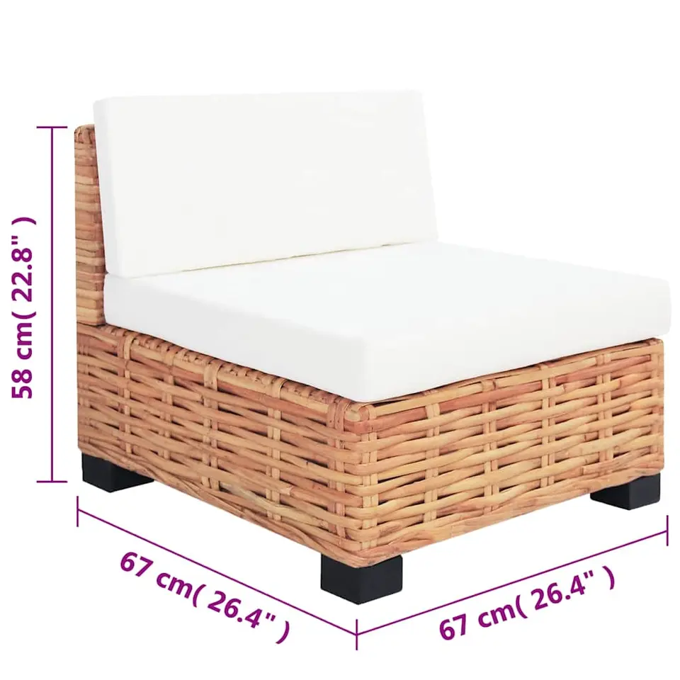 vidaXL - Bankset - Bruin - Rattan