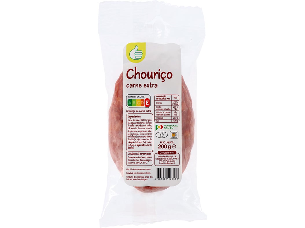 CHOURIÇO CARNE EXTRA POLEGAR 200 G