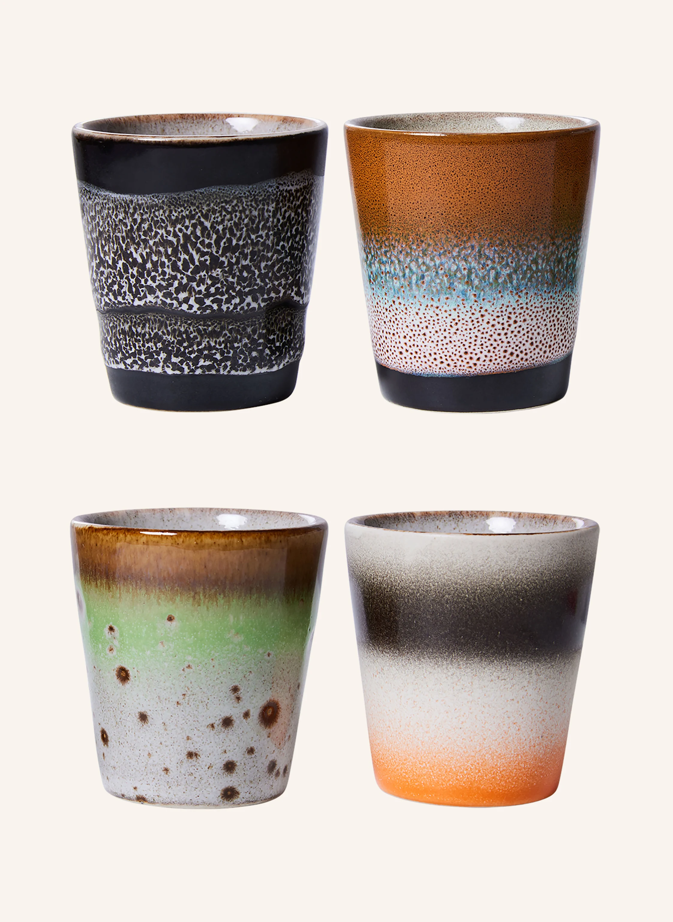 HK living 4er-Set Becher GOOD VIBES