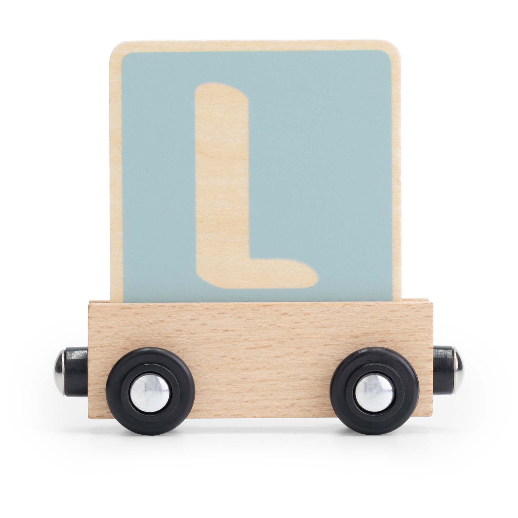Prénatal houten namentrein letter L Light Blue - lettertreinen - Prénatal
