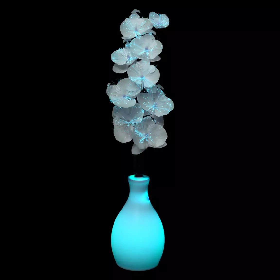 Vase orchidée lumineux à piles multicolore