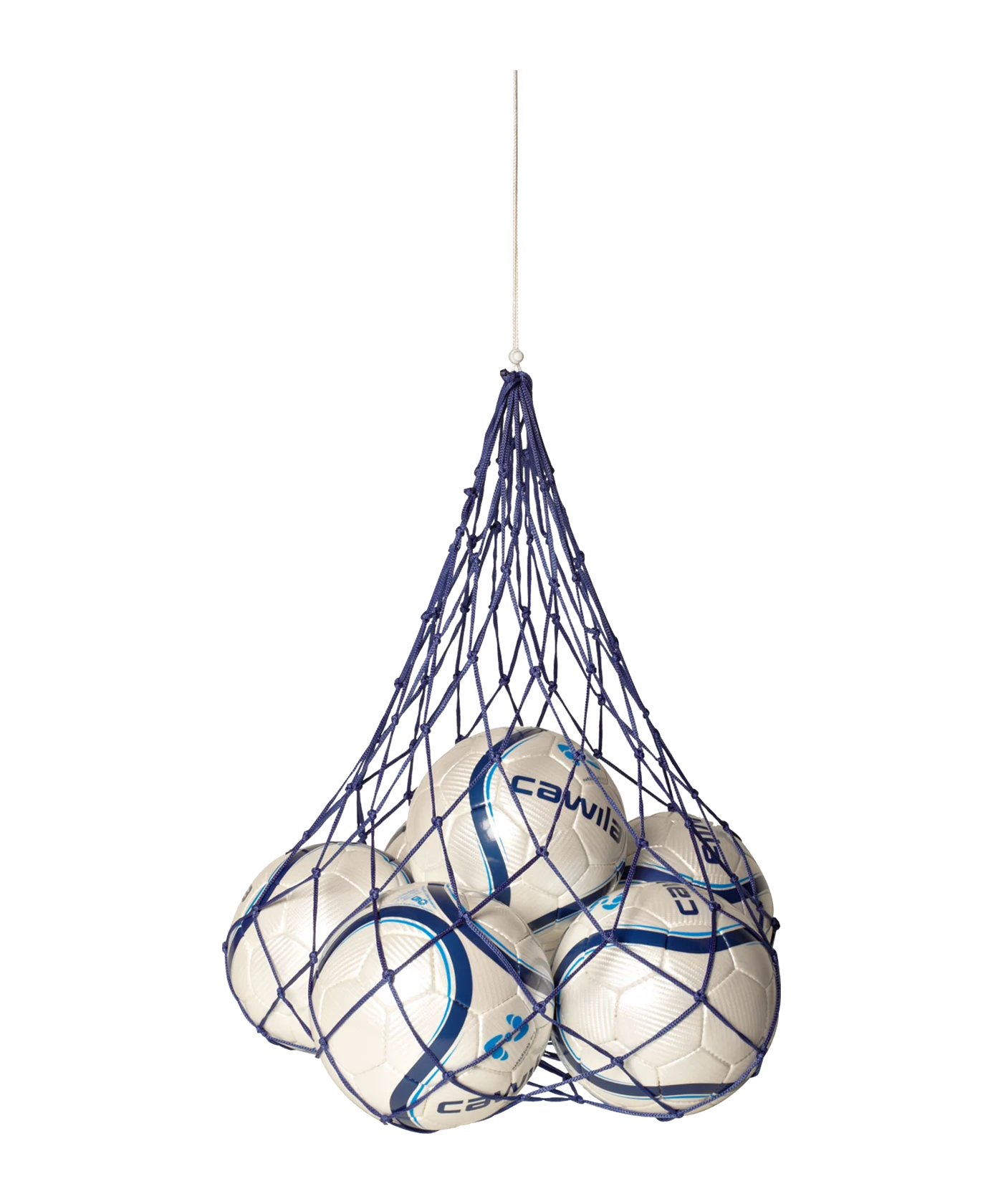 Cawila Nylon-Ballnetz 10 Fussbälle Blau