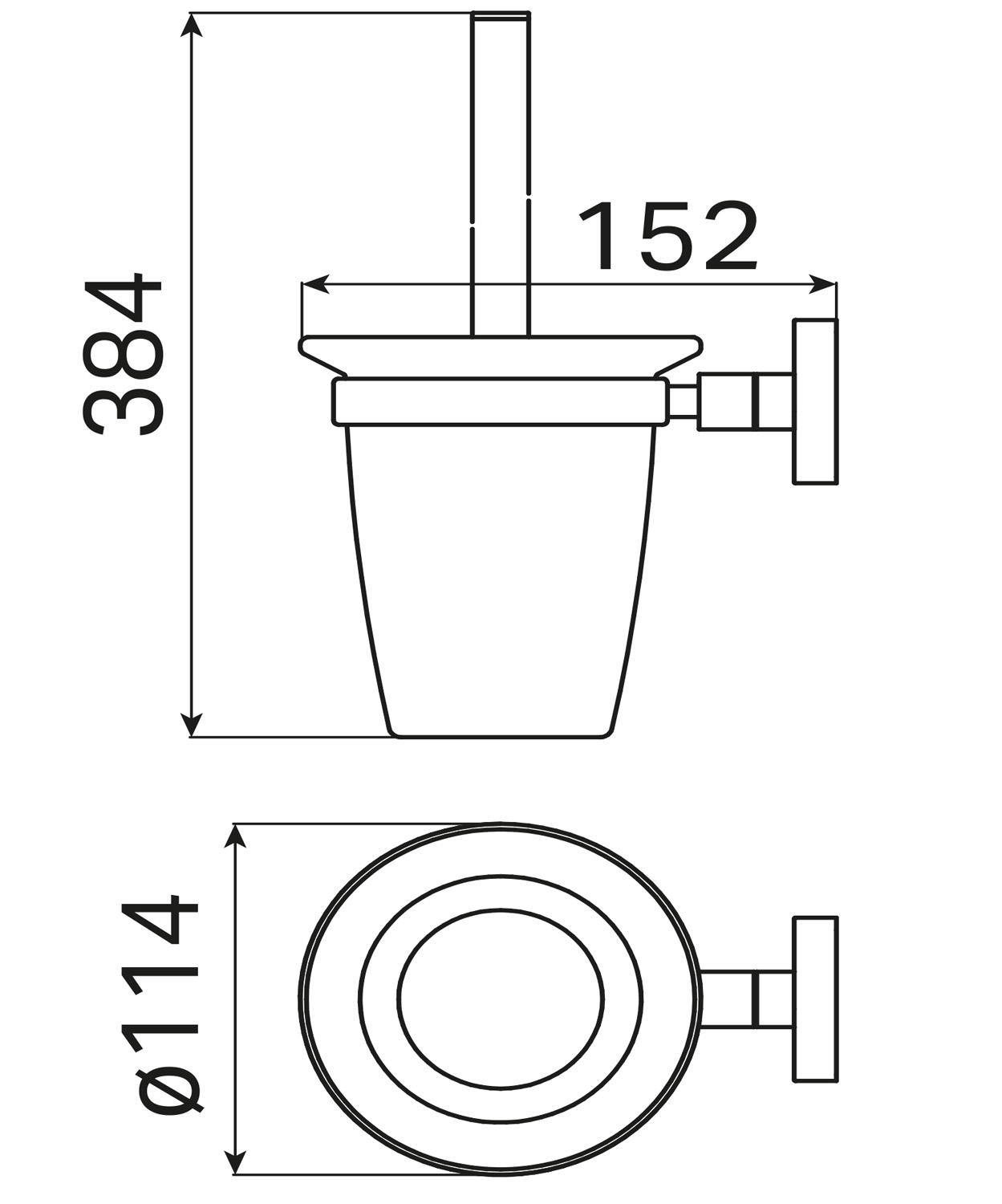 Haceka Kosmos toiletborstelset glas RVS-look