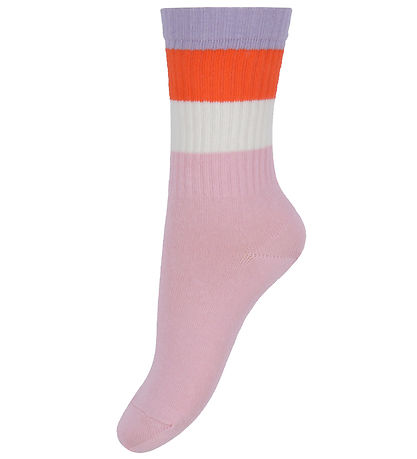 Melton Socken - Breit Stripe - Pink Nektar