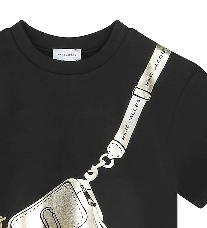 Little Marc Jacobs T-shirt - Sort/Guld m. Taske