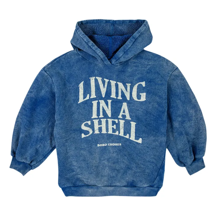 Bobo Choses Sweat à Capuche Coton Bio Living In A Shell | Bleu