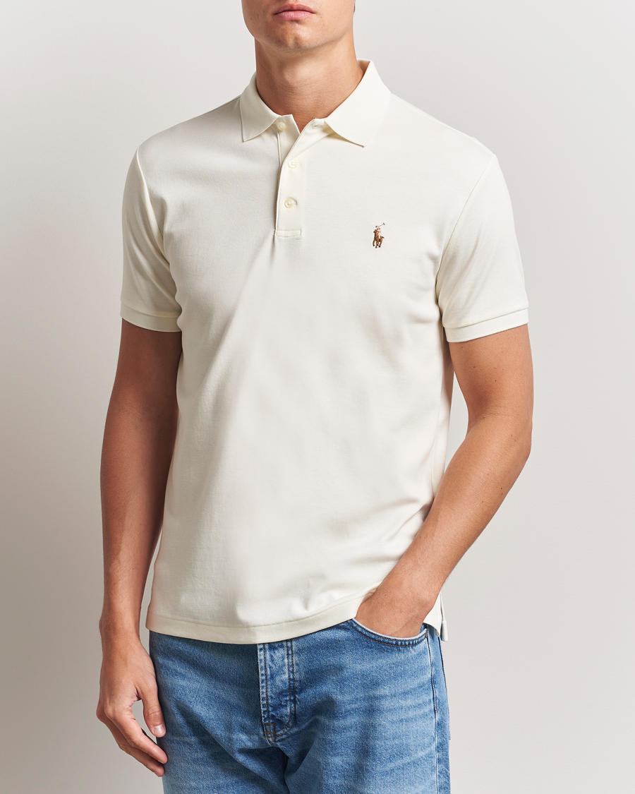 Polo Ralph Lauren Luxury Pima Cotton Polo Pale Cream