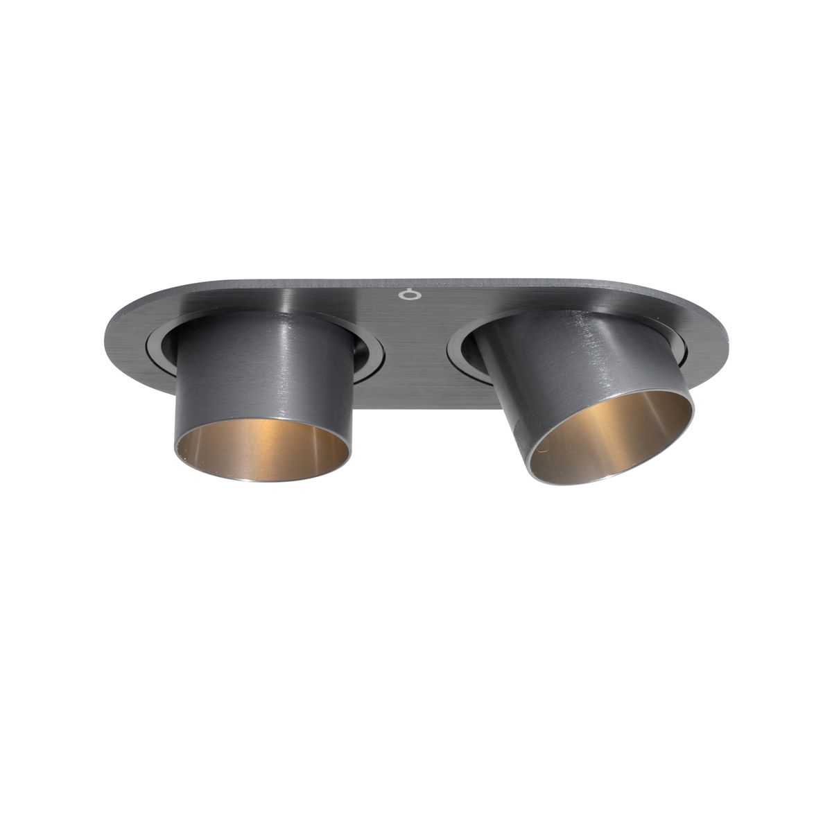 Set van 6 inbouwspots gunmetal GU10 35mm kantelbaar 2-lichts - Installa