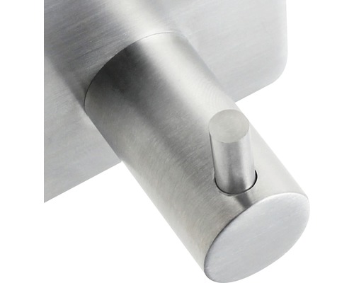 Zelfklevende haken, roestvrij staal, matte afwerking, 4-pack met 3M plakband