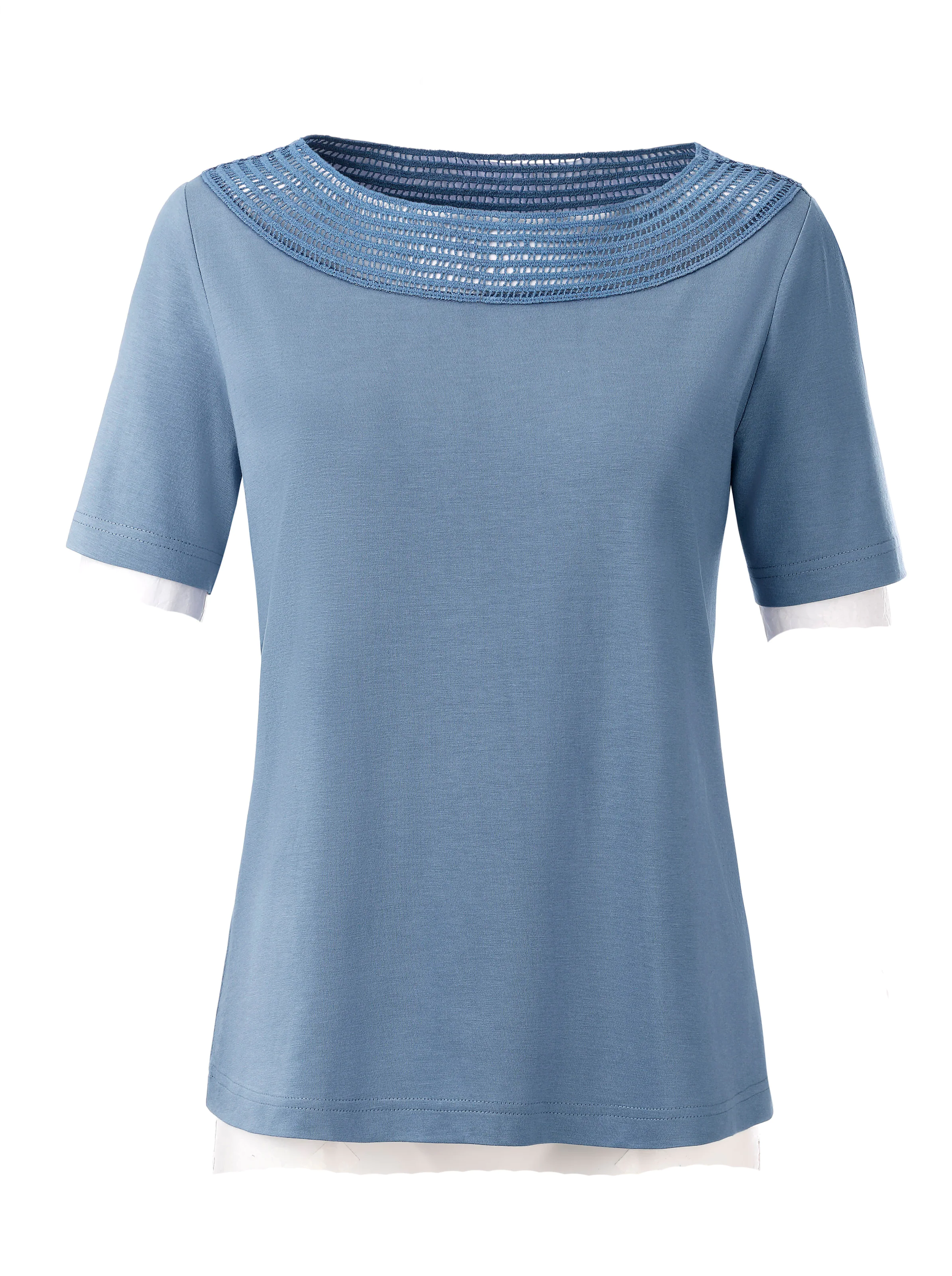 Kurzarmshirt in jeansblau