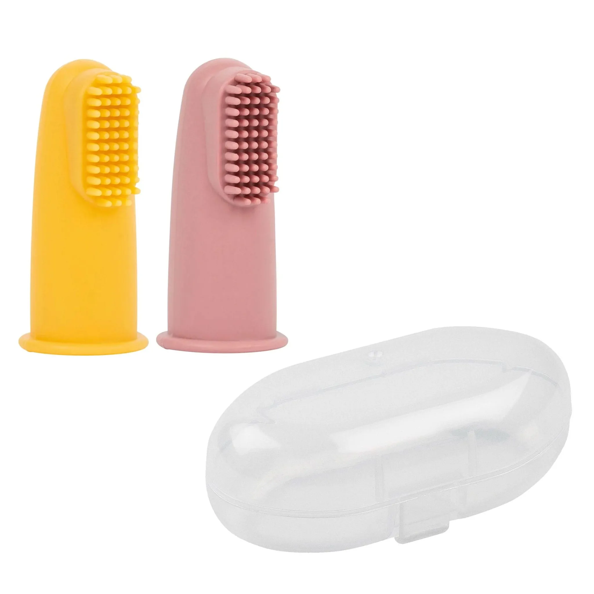 Nattou Ensemble de 2 Brosses à Dents à Doigt - Rose