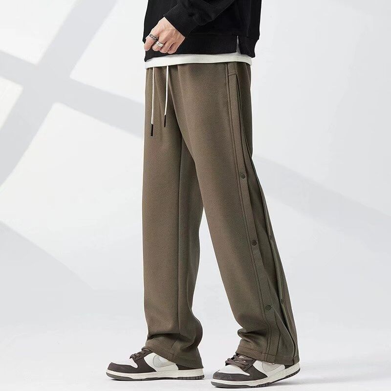 Adotuastic - Trekkoord taille, effen knoopsluiting, rechte pijpen, joggingbroek