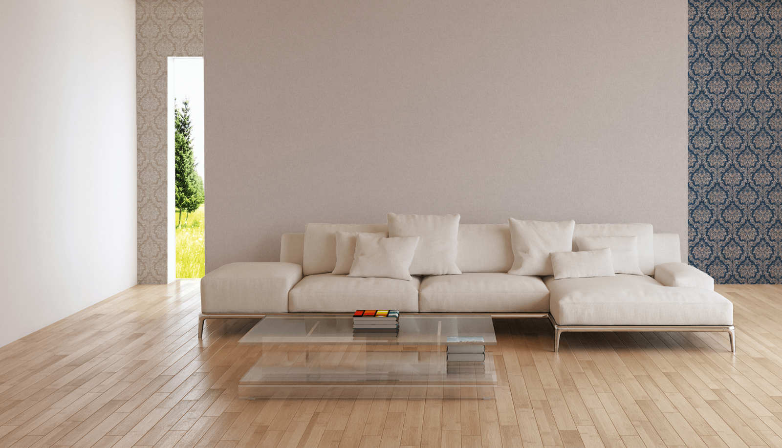 Vliestapeten PARADISE GARDEN - grau-beige-braun - 10 Meter