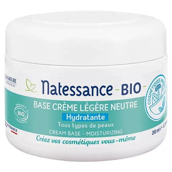 Base cremosa orgânica hidratante e leve Natessance DIY 200ml