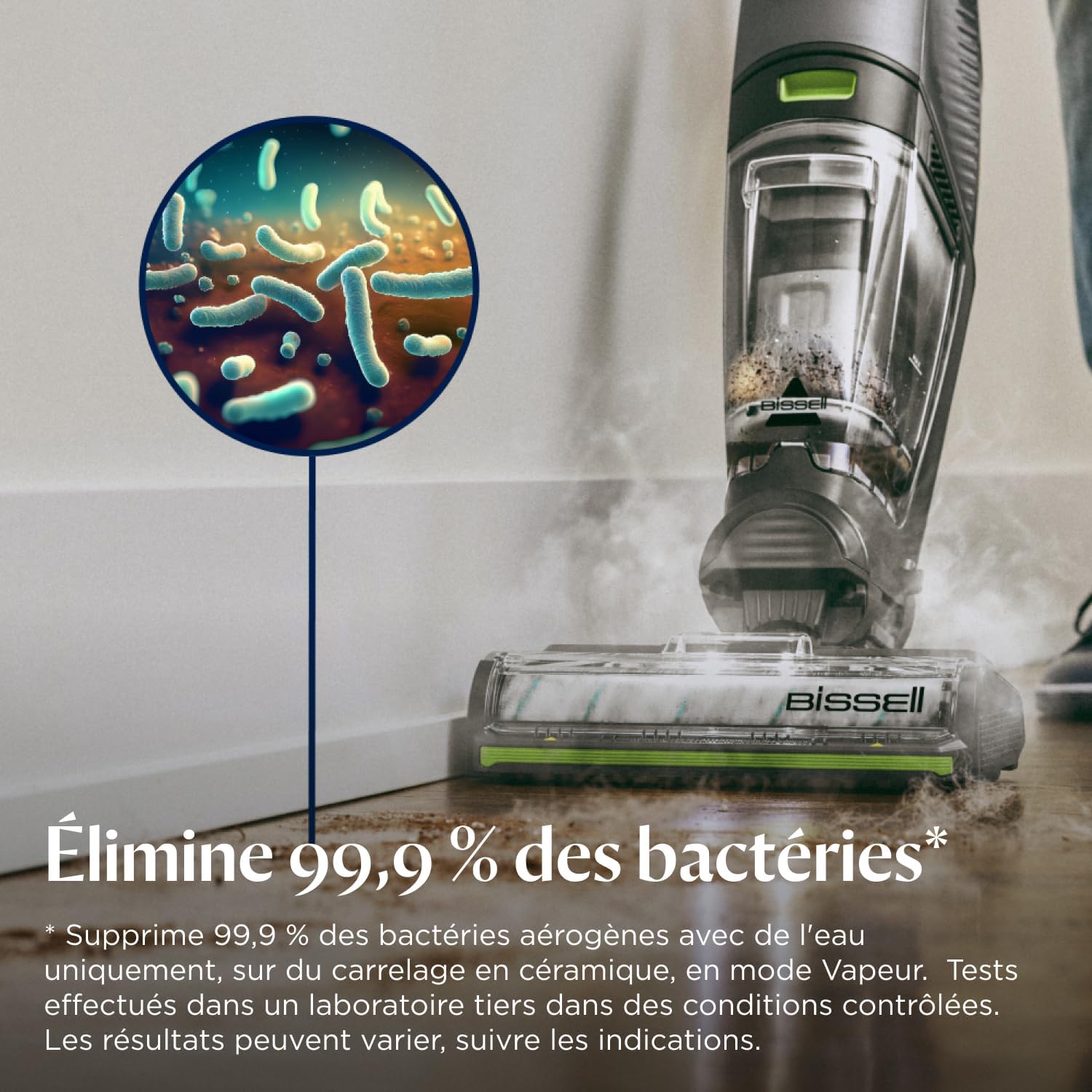 BISSELL CrossWave HydroSteam PET, Aspirateur Balai Laveur à Câble, Aspire, Lave & Sèche, Nettoyeur Vapeur Puissant, Idéal pour Ménages avec Animaux Domestiques, Nettoyeur a Eau Multi-surfaces, 3517N