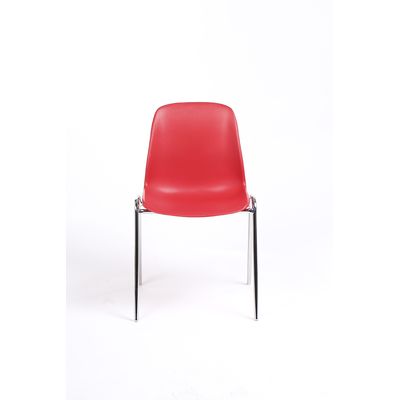 Chaise CHARLOTTE - pieds chromés sans accroche - rouge