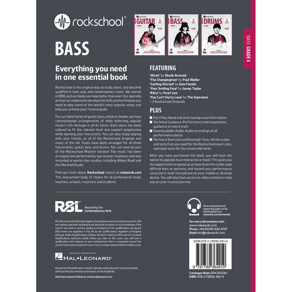 Rock School Limited Bass Grade 4 (2024) basgitaarboek
