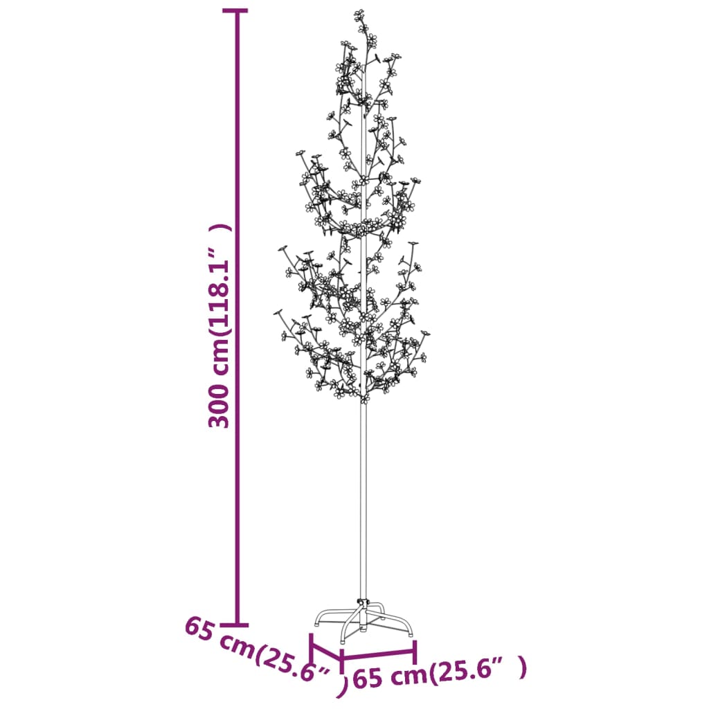 Arbre à led fleur de cerisier 368 led blanc chaud 300 cm