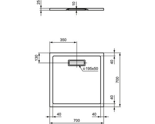 Ideal Standard Ultra Flat Nieuwe douchebak 70 x 70 x 2,5 cm glanzend wit T446501