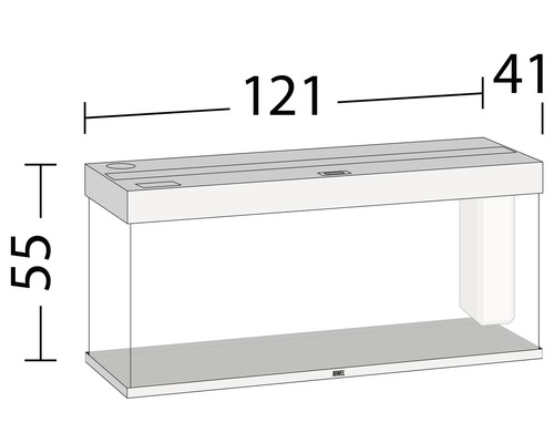 JUWEL Rio 240 aquarium met LED-verlichting, pomp, filter, verwarming (zonder kast), zwart