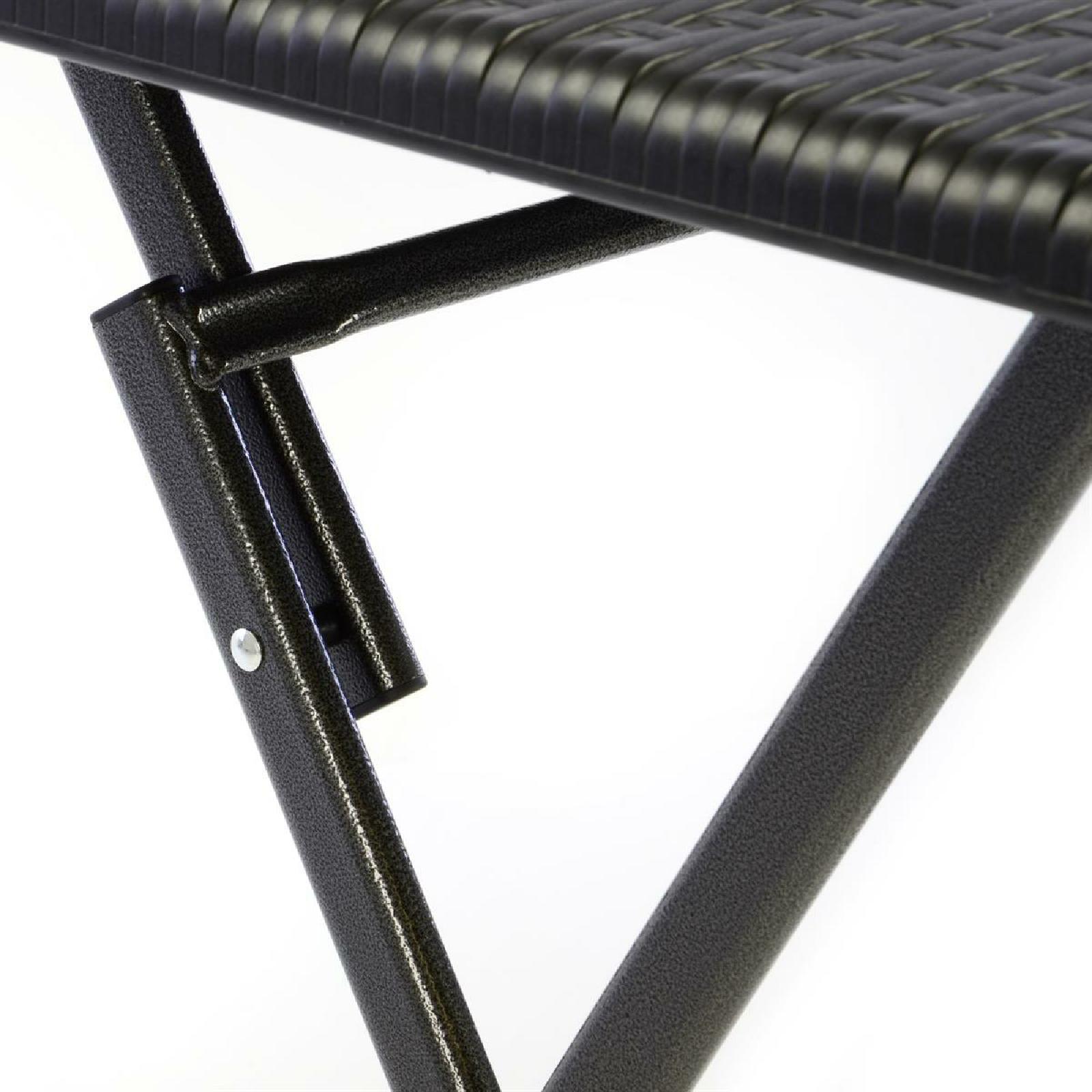 VCM 3-tlg.Set Garnitur Tischset mit 2 Stühlen Balkonset Rattan-Optik schwarz Bistroset