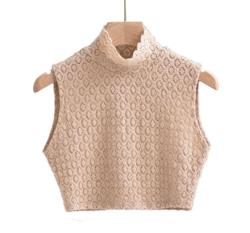 Hazie - Tanktop met kanten kraag en hoge hals