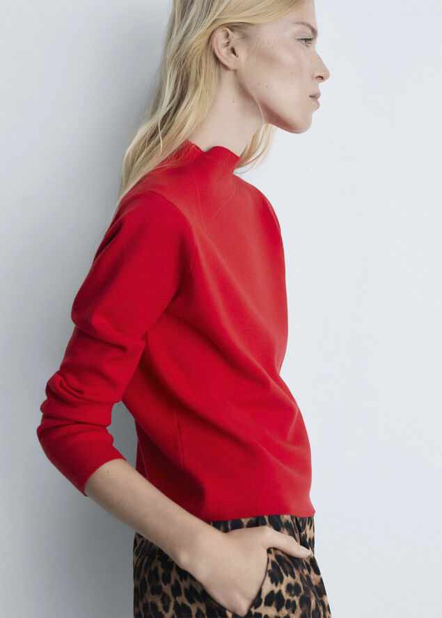 MANGO High collar sweater Red