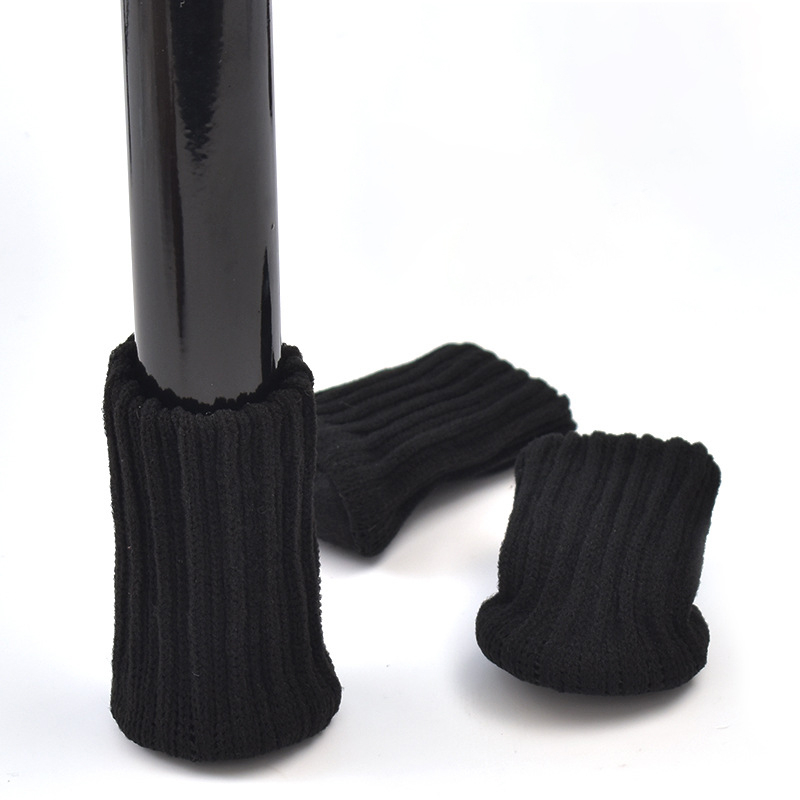 (4er Set) Stoff Stuhlbein Stulpen Schutz Tisch / Stuhl / Boden Schoner - Schwarz