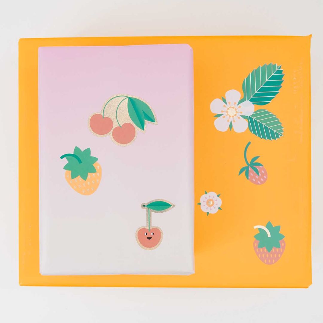 Rol stickers - aardbeien & kersen - 120st