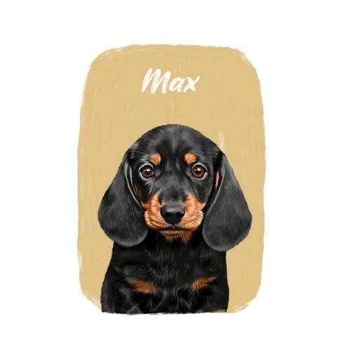 Mascochula Max retrato digital realista personalizado do seu animal de estimação mostarda