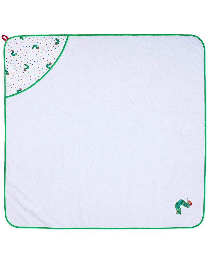 Kapuzenbadetuch RAUPE NIMMERSATT (100x100) in weiß/grün