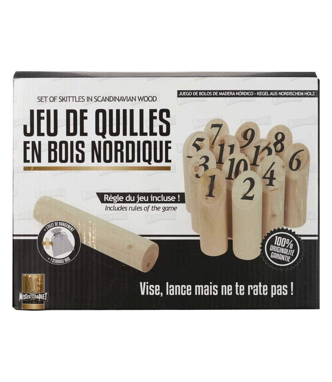 Jeu de quilles en bois nordique